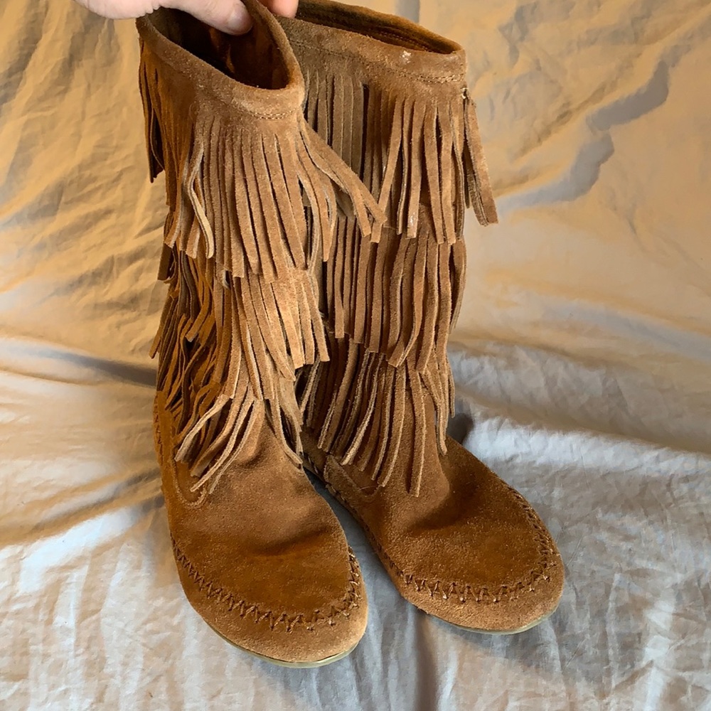 Tan Fringe Boots Women’s